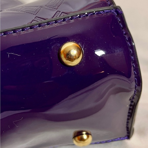 Moda Patent Faux Leather Purse-like Handbag - Deep Purple LDFK2712 - Picture 11 of 15